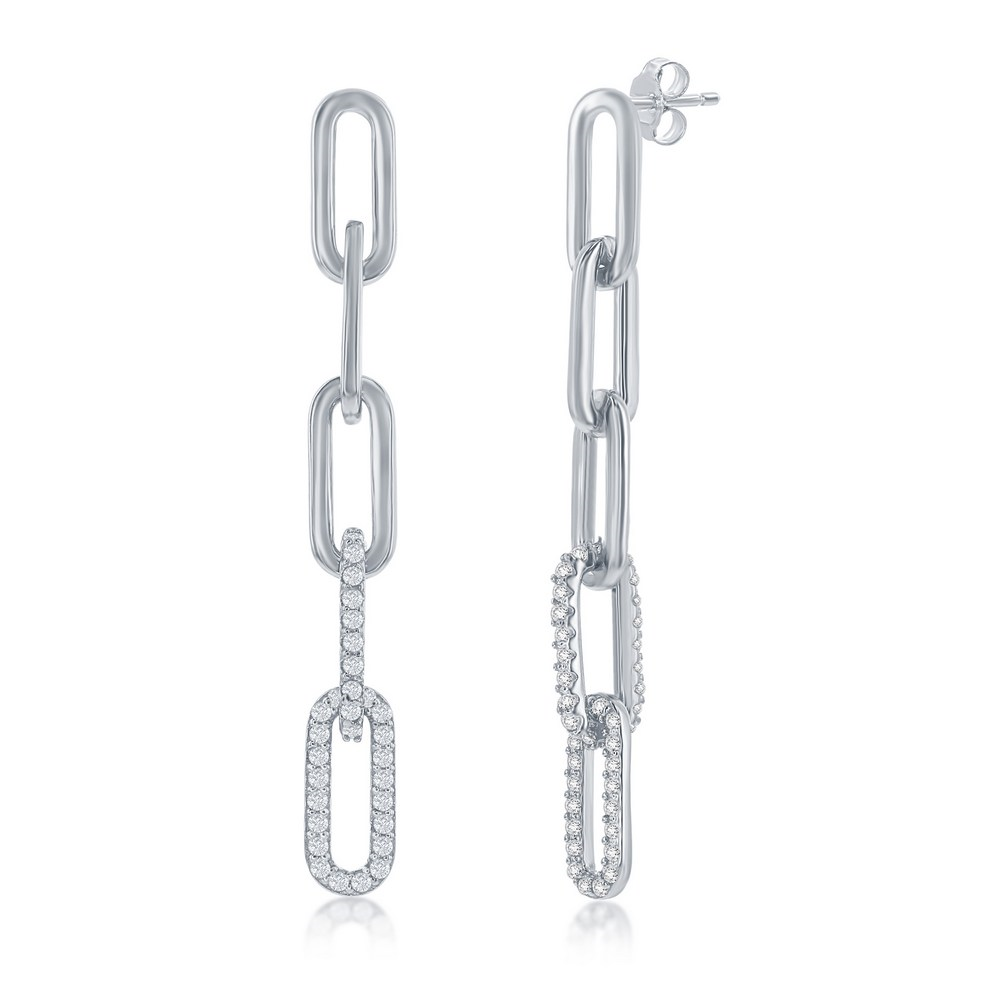 Exclusively Silver Paperclip Dangle Earrings