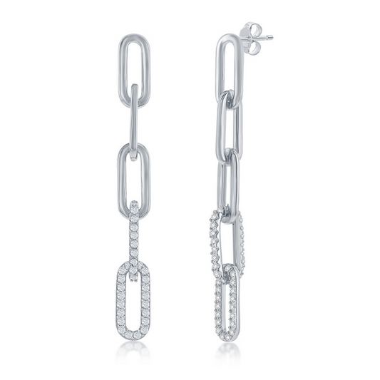 Exclusively Silver Paperclip Dangle Earrings