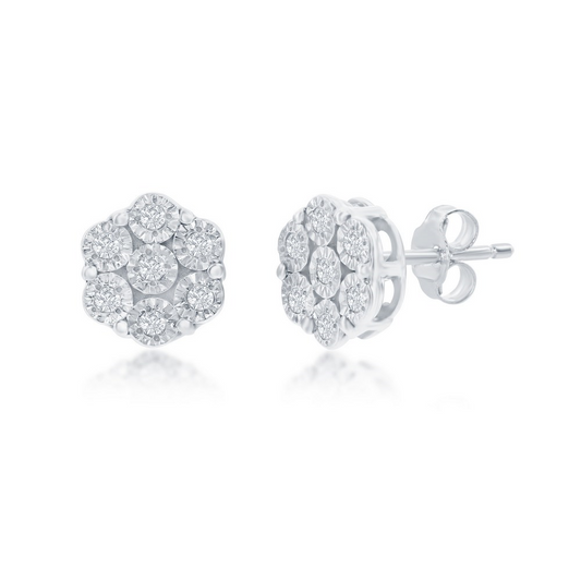 Exclusively Silver Flower Stud Earrings