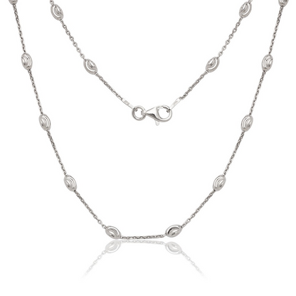 Exclusively Silver Diamond Cut Oval Moon Bead Chains