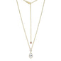 Exclusively Silver Oval CZ Drop Pendant Necklace