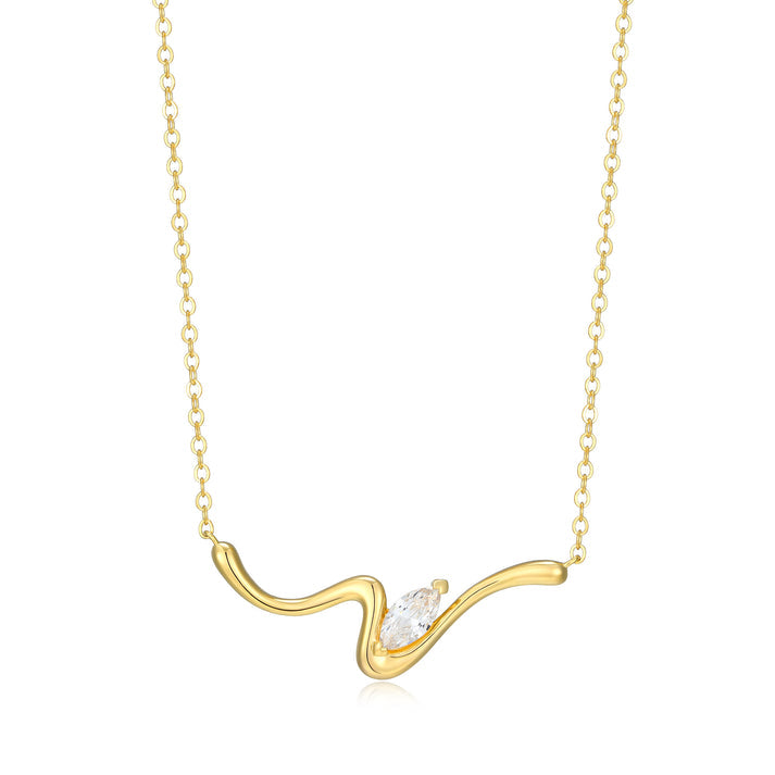 Exclusively Silver Marquise Flow CZ Necklace