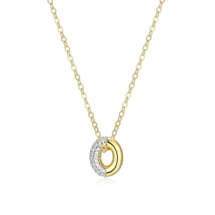 Exclusively Silver Oval Polished CZ Necklace