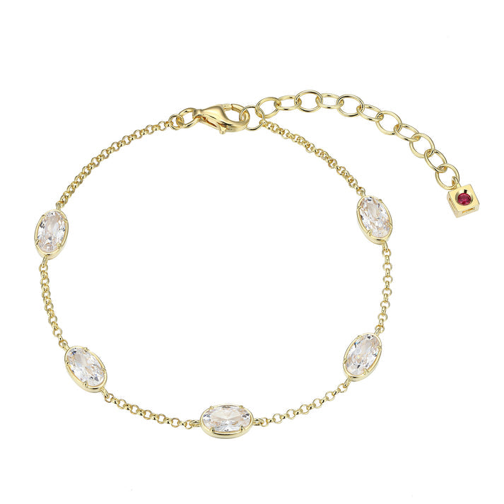 Exclusively Silver Oval CZ Station Bracelet