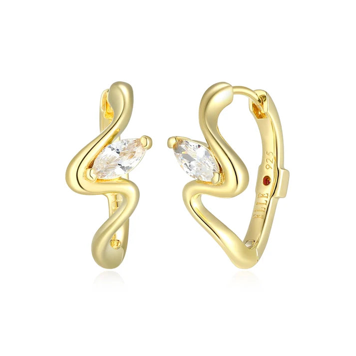 Exclusively Silver Marquise Flow CZ Hoops
