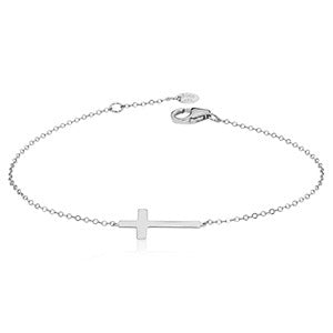 Exclusively Silver East/West Cross Bracelet