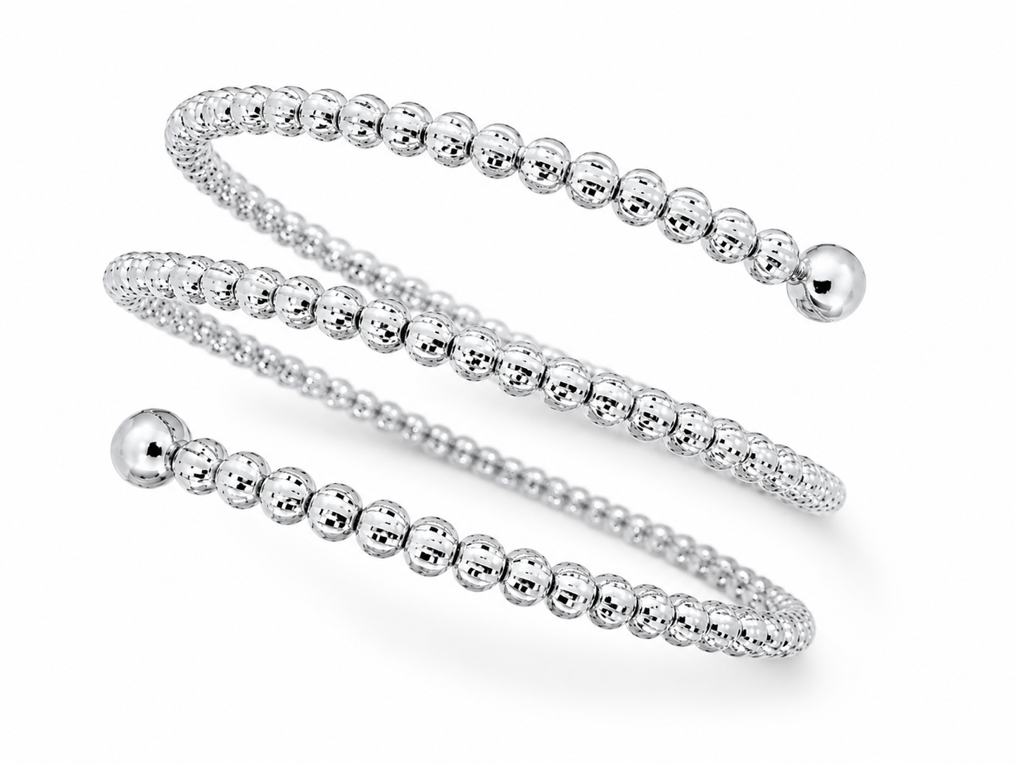 Exclusively Silver Diamond Cut Wrap Bracelet