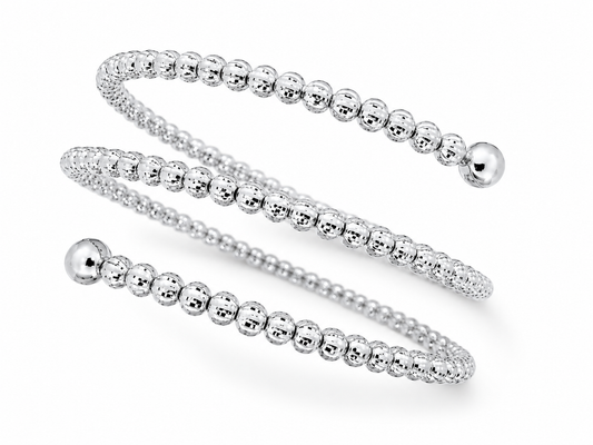 Exclusively Silver Diamond Cut Wrap Bracelet
