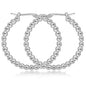 Exclusively Silver Beaded Hoops