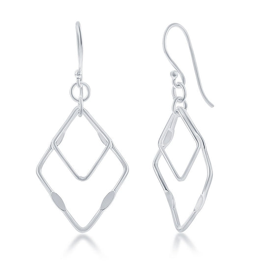 Exclusively Silver Double Open Square Earrings