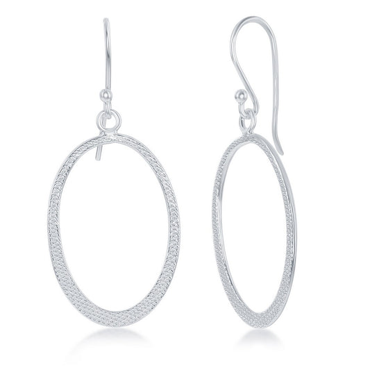 Exclusively Silver Open Oval Design Earrings