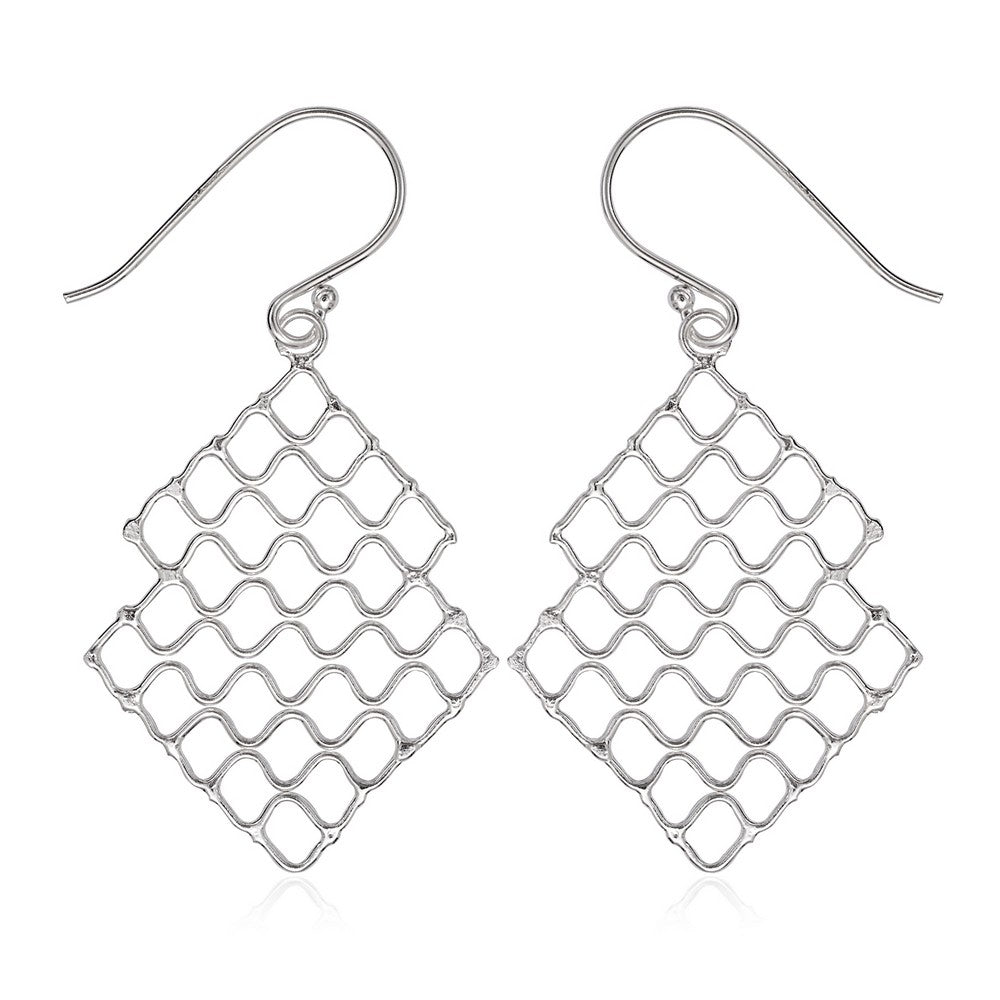 Exclusively Silver Grid Style Earrings