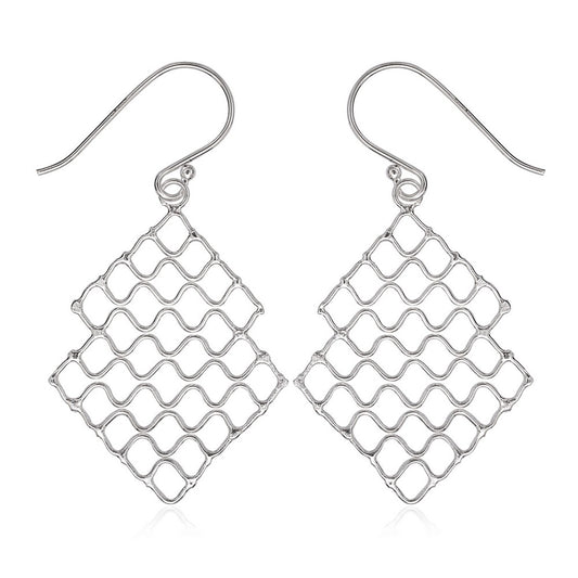 Exclusively Silver Grid Style Earrings