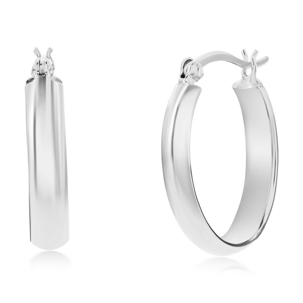 Exclusively Silver Oval Hoop Earrings