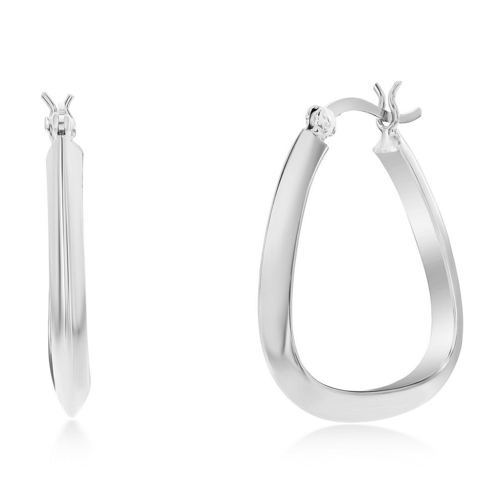 Exclusively Silver Triangle Shaped Hoops