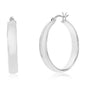 Exclusively Silver Fancy Flat Hoop Earrings