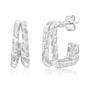 Exclusively Silver Double Row Square Hoops