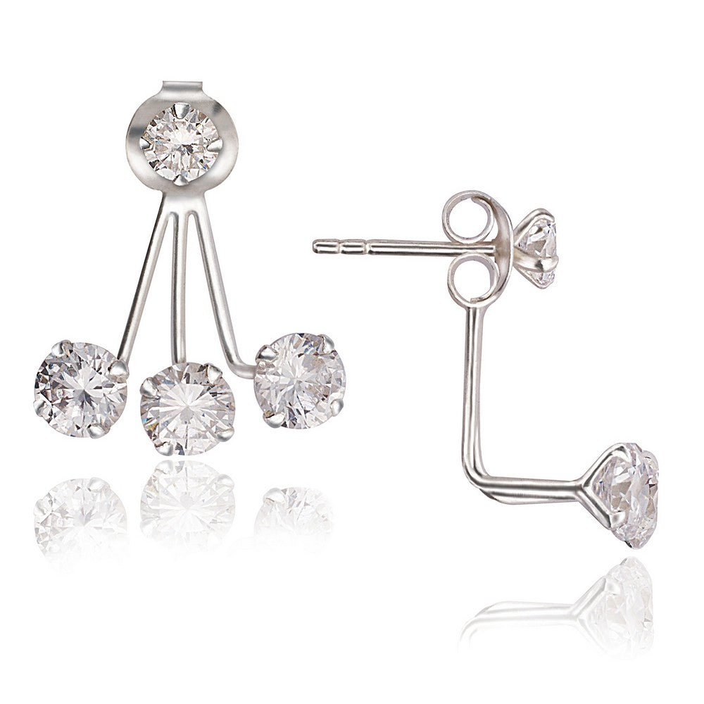 Exclusively Silver Triple Stud Earring