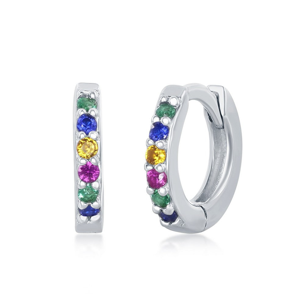 Exclusively Silver Rainbow CZ Huggies