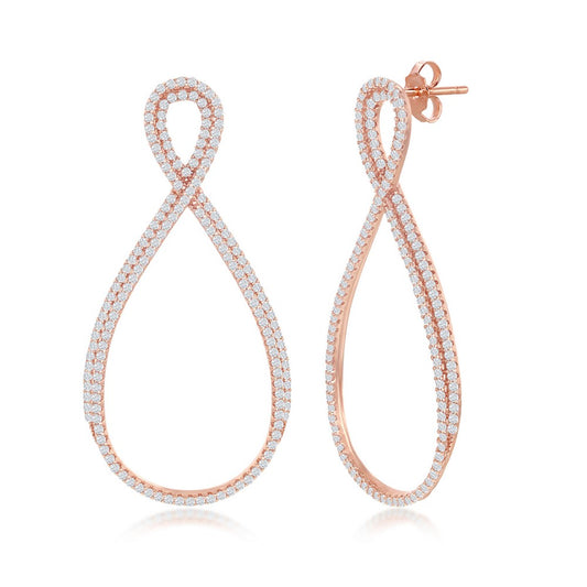 Exclusively Silver Open Pear-Shaped Infinity Earring