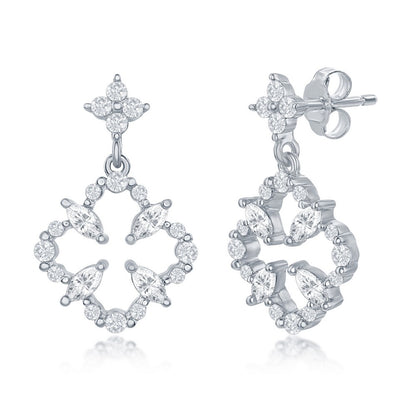 Exclusively Silver Flower Design Earrings