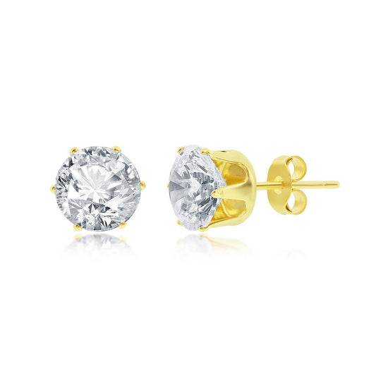Exclusively Silver Round CZ Studs