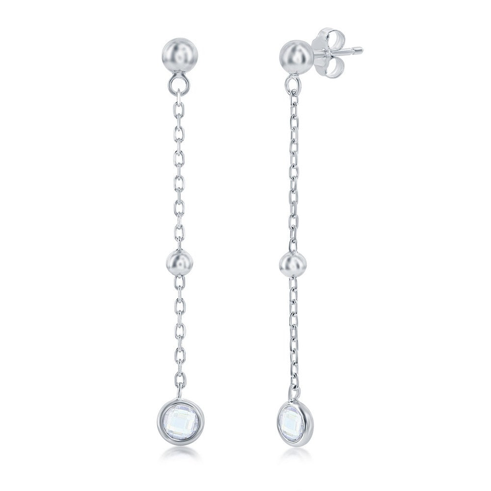 Exclusively Silver Color Chain Dangle Earrings