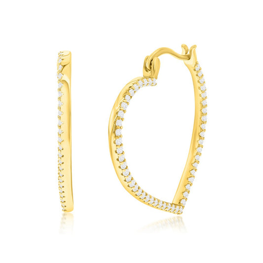 Exclusively Silver Heart Hoops