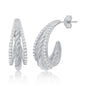 Exclusively Silver Twist Design Half Hoop
