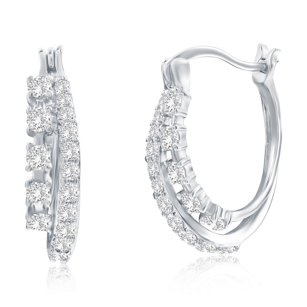 Exclusively Silver Overlapping Hoop