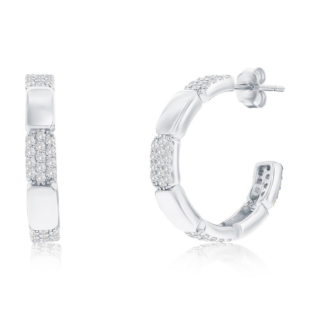 Exclusively Silver Alternating Hoops