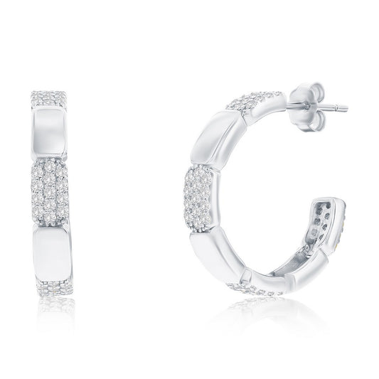 Exclusively Silver Alternating Hoops