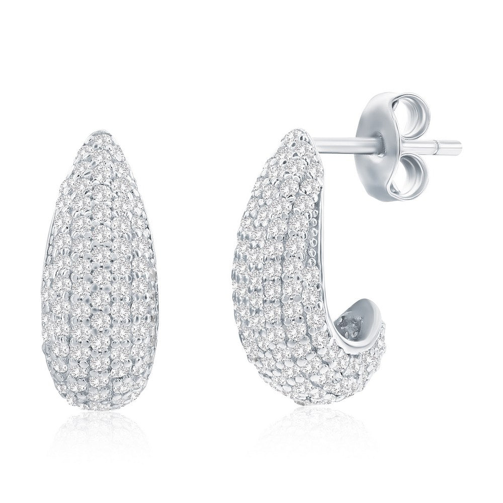 Exclusively Silver Pave CZ Huggie