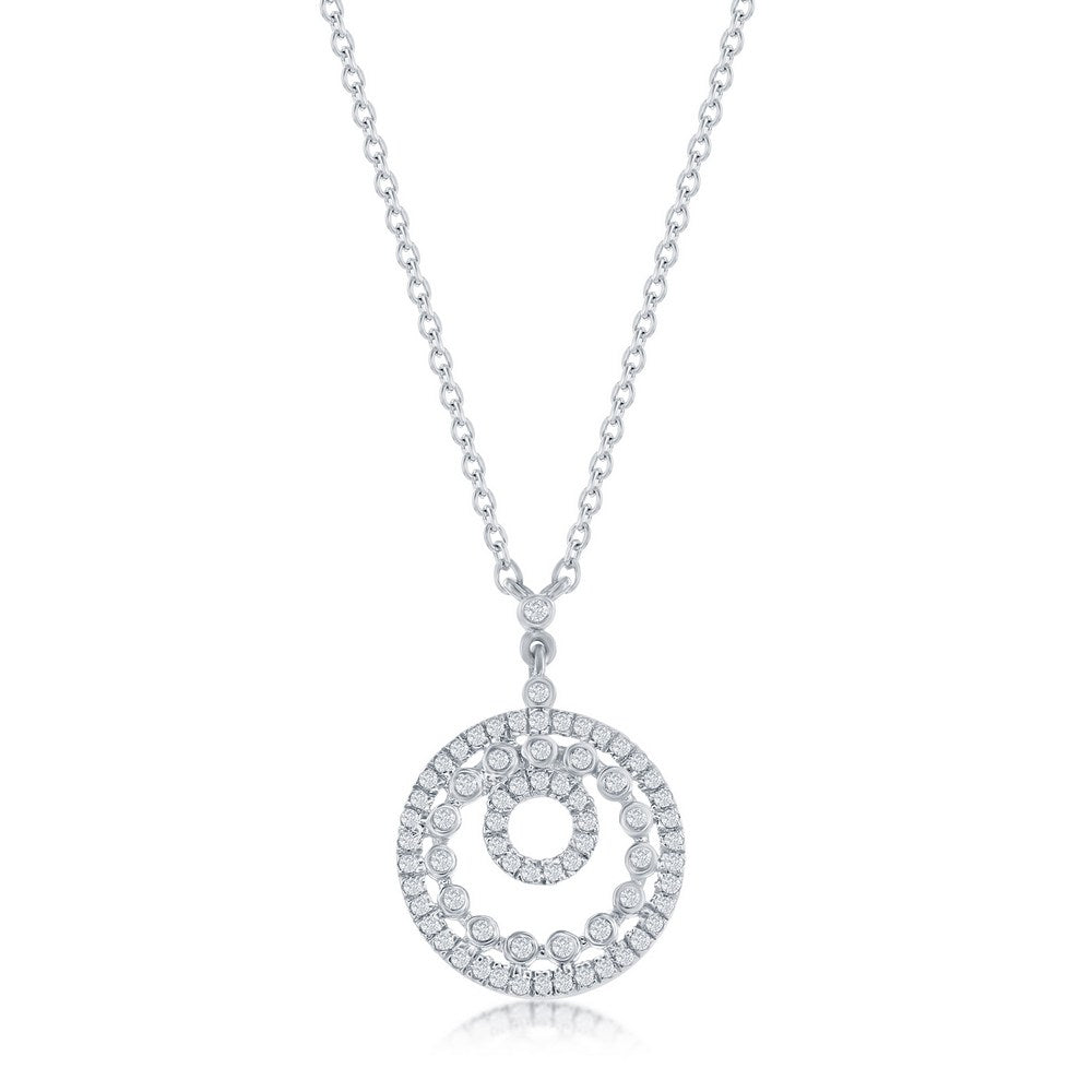 Exclusively Silver Open Circle Diamond Necklace