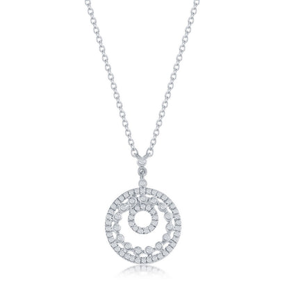 Exclusively Silver Open Circle Diamond Necklace