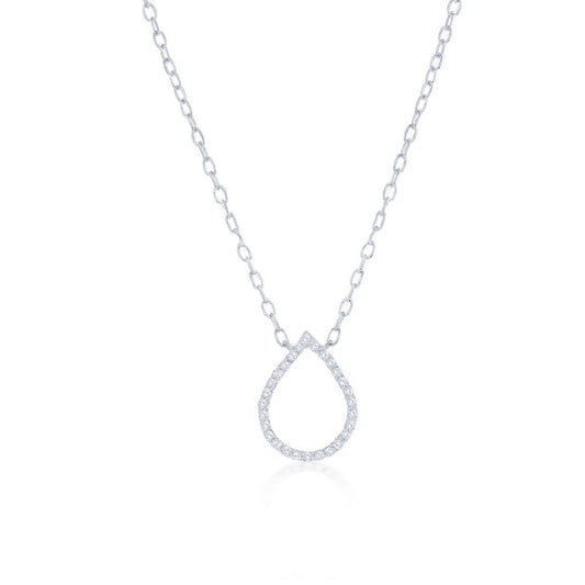 Exclusively Silver Pear Shaped Necklace