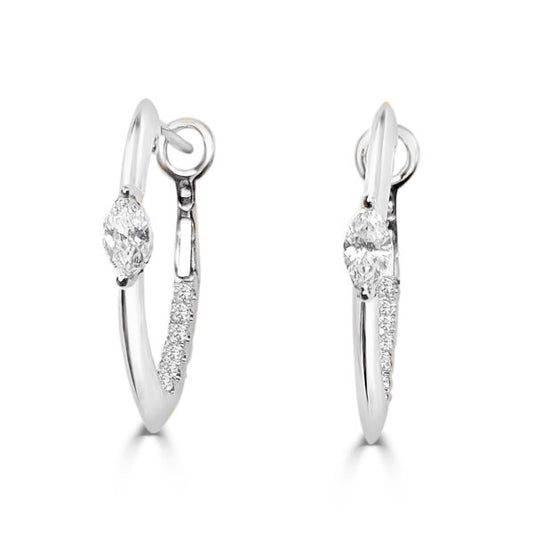 Signature Collection Marquise Diamond Hoops