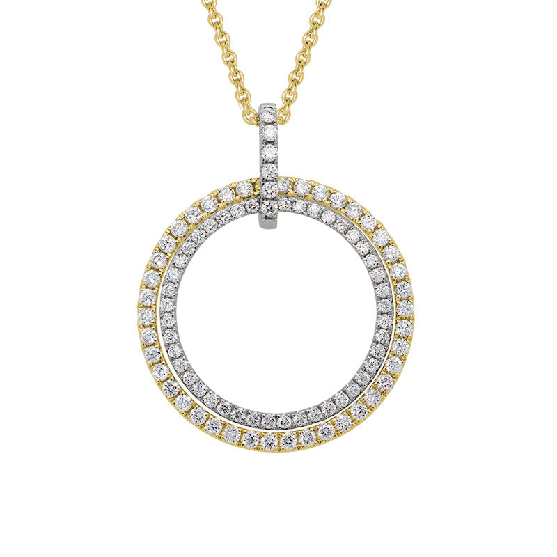 Signature Collection Double Circle Diamond Necklace