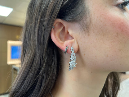 Exclusively Silver Multi-Shaped CZ Long Earrings