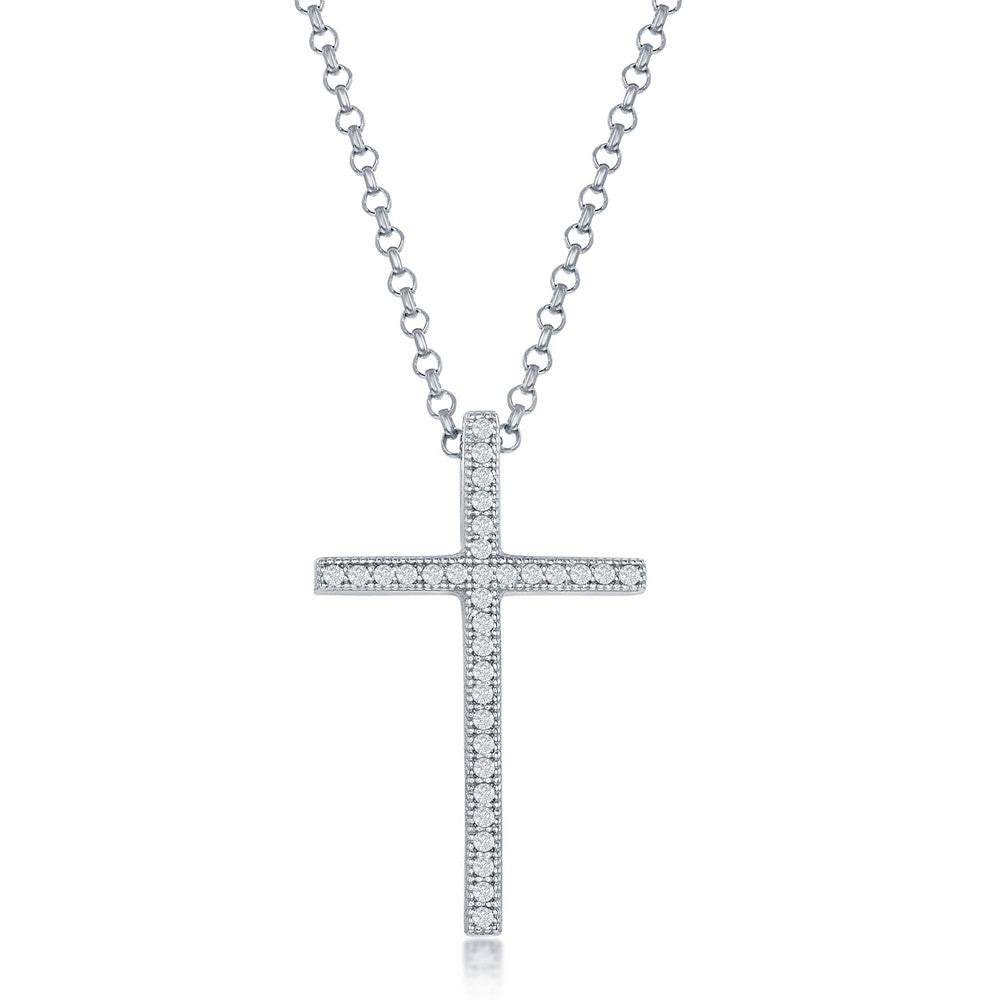 Exclusively Silver Large CZ Cross