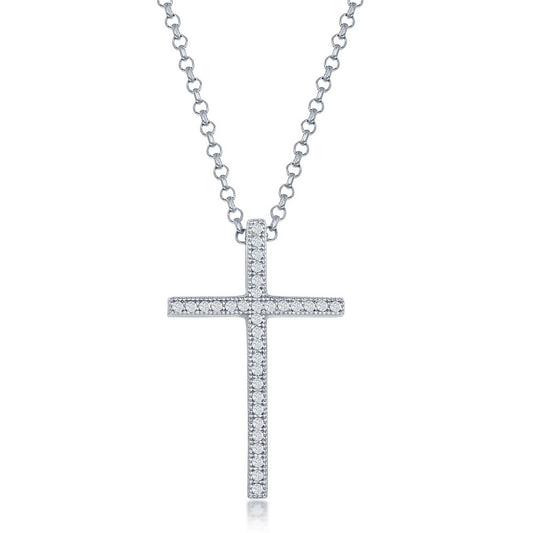 Exclusively Silver Large CZ Cross