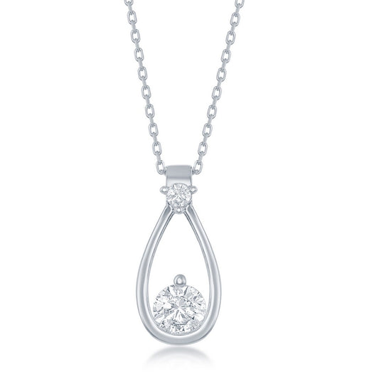 Exclusively Silver Pear Shaped Pendant