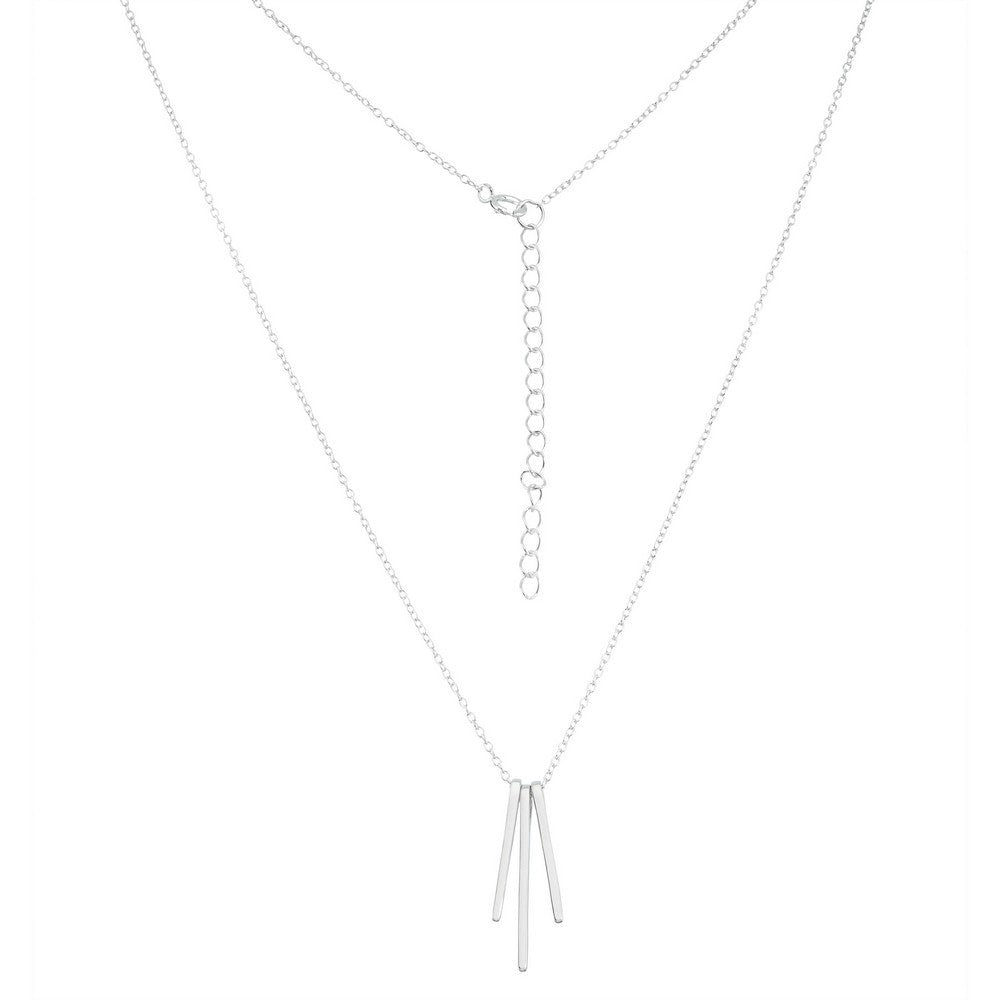 Exclusively Silver Triple Bar Necklace