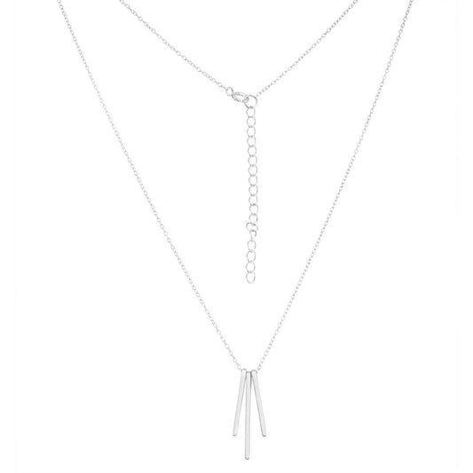 Exclusively Silver Triple Bar Necklace