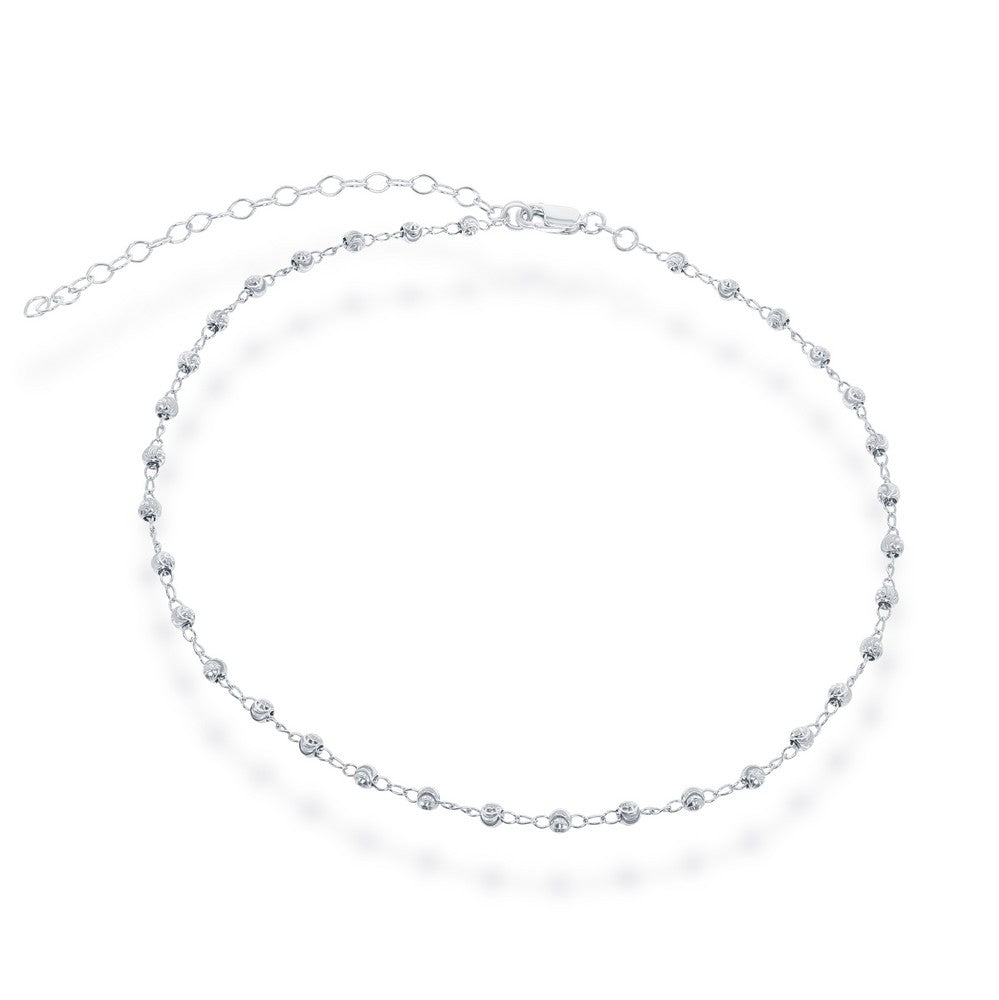 Exclusively Silver Moon Cut Bead Choker Necklace