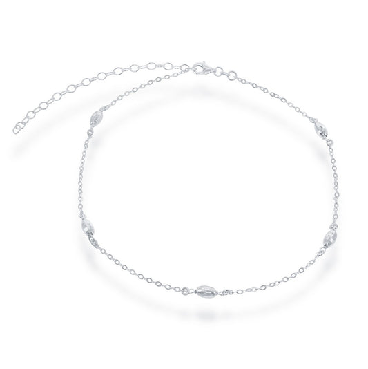 Exclusively Silver Oval Beaded Choker