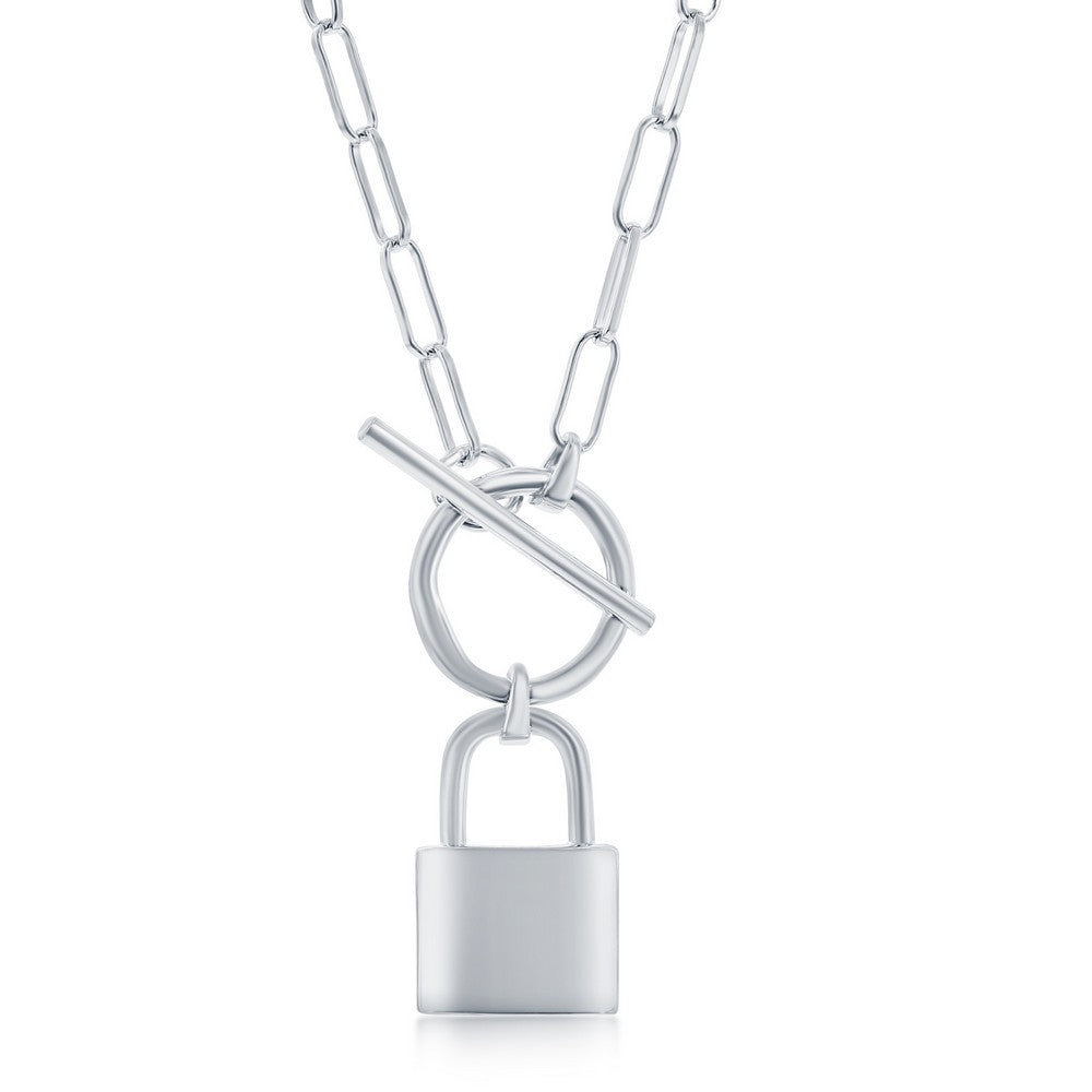 Exclusively Silver Paperclip Lock Charm