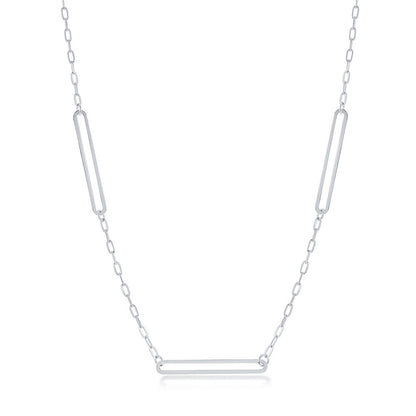 Exclusively Silver 3 Paperclip Station Necklace