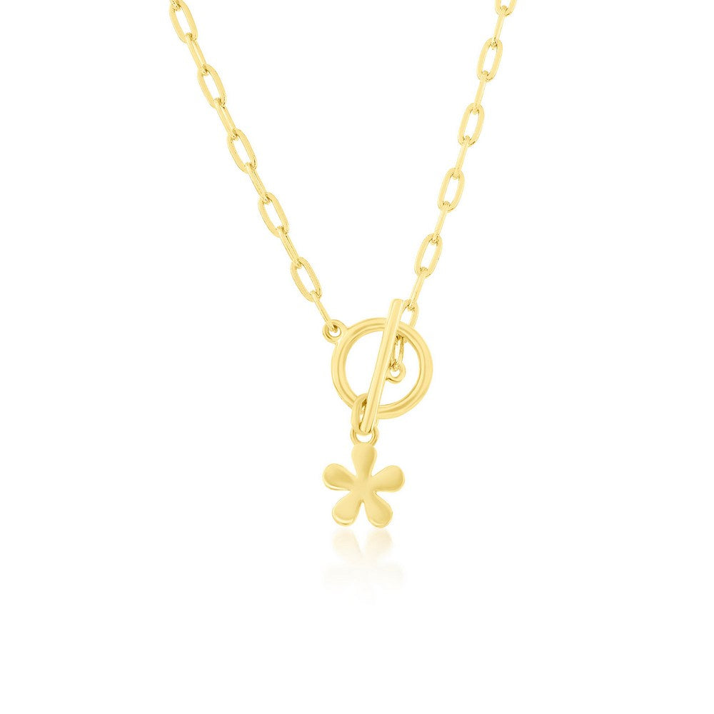 Exclusively Silver Flower Toggle Necklace