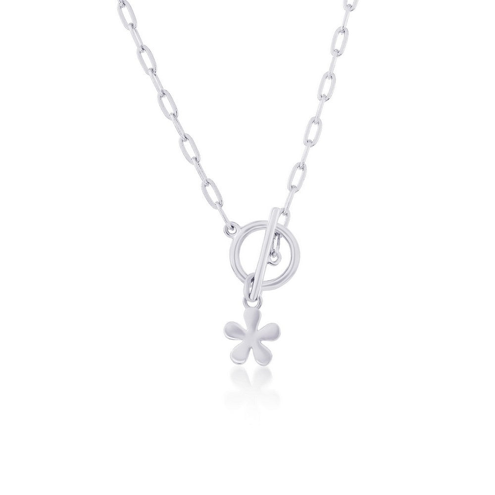 Exclusively Silver Flower Toggle Necklace